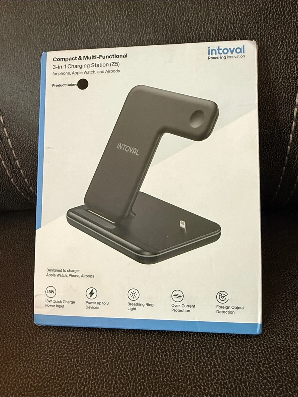 Intoval 3-in-1 Wireless Charging Stand - Black